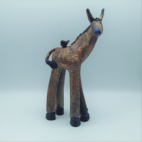 Click to view detail for CS-007 Peanut Burro with black bird $400
